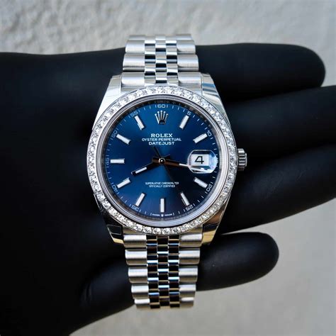 rolex datejust oyster blue dial